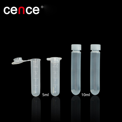 Tubos de centrífuga de alta velocidade de 5 ml e 10 ml fabricados com PPCO para classificação de centrífugas