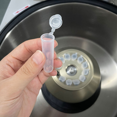 Tubos de colheita de sangue de alta velocidade 5 ml de tubos de ensaio de PP com fundo redondo e tampa máxima RCF 50000xg