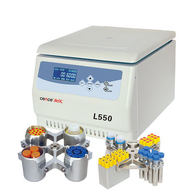 Centrífuga de Laboratório L550 Cence, 5310xg RCF Máx., Capacidade 4x500ml, Baixo Ruído <65dB(A), Centrífuga de Bancada de Baixa Velocidade
